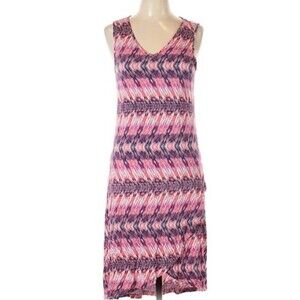 Anthropologie Design History pink abstract print midi dress size large